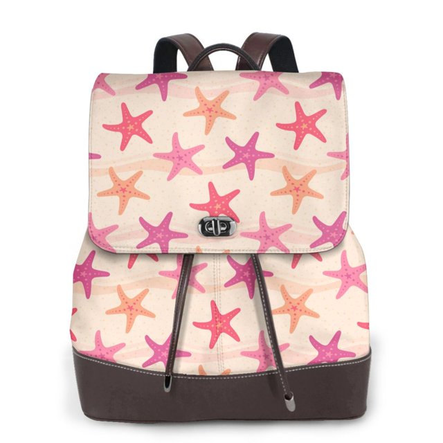 Disketp Starfish Mochila de Cuero para Mujer, Bolso de Espalda Antirrobo con Estilo para Viaje, Trabajo y Uso Diario