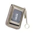 thumbnail image 1 of Cartera con tarjetero RFID Laklulu para hombre y mujer, tarjetero pequeño de piel con cremallera, 1 of 5