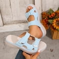 thumbnail image 3 of Pandaie Womens Fashion Orthotic Slides Plantar Fasciitis Arch Support Slip on Flat Sandals Ladies Soft Cushion Yoga Mat Slippers with Adjustable Straps Blue 9, 3 of 7