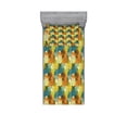 thumbnail image 2 of Ambesonne Geometric Fitted Sheet & Pillow Sham Set, Abstract Circle Pattern, Queen, Multicolor, 2 of 3