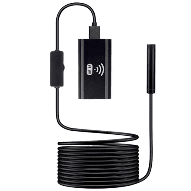 Endoscopio inalámbrico, cámara de inspección con boroscopio WiFi de 2,0 megapíxeles, cámara tipo serpiente HD resistente al agua para drenaje de tuberías