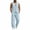 Sky Blue, variant on Busydd Men Two Piece Sets Trendy Ribbed V Neck Sleeveless Button Vest and Pants Suit Casual Solid Color Beach Vacation Outfits S