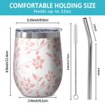 thumbnail image 5 of Floral 12oz Stainless Steel Insulated Wine Tumbler with Lid and Straw – Double Wall Vacuum Mug for Hot & Cold Drinks, 304 Steel Interior, Sweat-Free Design,Thanksgiving,Christmas, Spring,Flower, 5 of 5