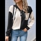 thumbnail image 5 of Sudadera con Capucha para Mujer, Cuello Abotonado, Cordón Ajustable, Sudadera Informal de Larga, Camisetas. Negro L, 5 of 7