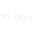 thumbnail image 2 of Jumpingount Gafas para miopía con montura antiazul, gafas cuadradas ligeras, gafas graduadas para mujer, montura rosa para estudiantes, luz Marco de oro rosa. Luz plana anti-azul 2piezas, 2 of 6