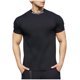 thumbnail image 2 of Blusas y camisas de manga corta y cuello redondo para hombre. Blusas casuales de verano para hombre, de manga corta, de color liso, con cuello redondo, para fitness. Blusas de poliéster para hombre., 2 of 4