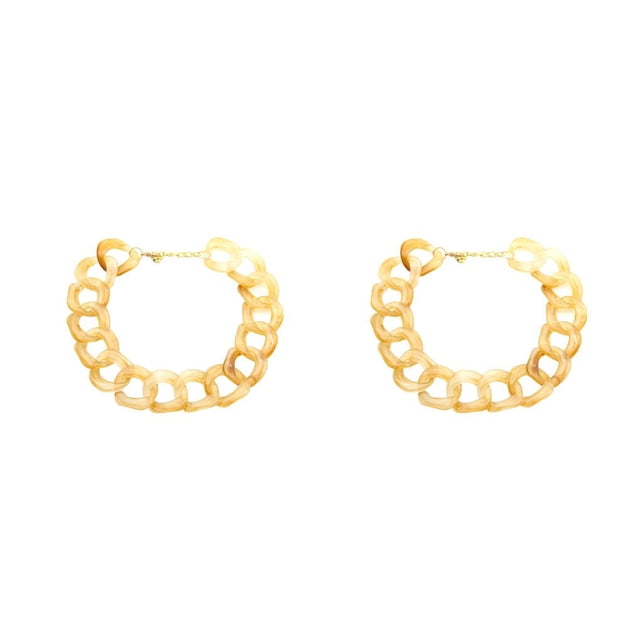 Sonducket Gargantilla vintage, collar grueso bohemio, moda exagerada, clip de papel, cadenas para suéter, accesorios de ropa para mujer, Amarillo 2Conjunto