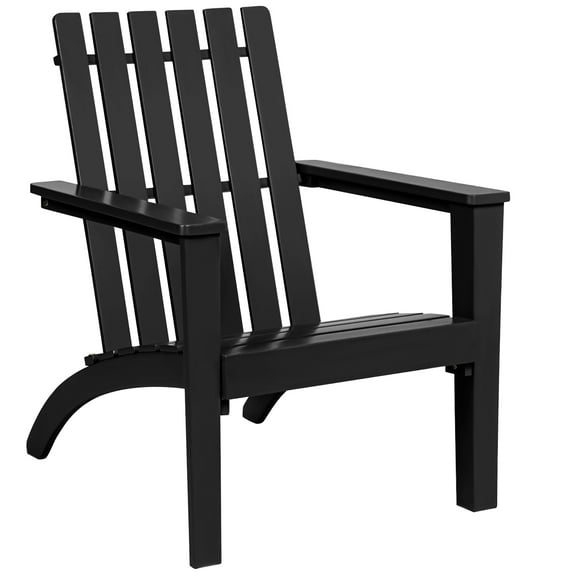 Costway Patio Adirondack Chair Acacia Wood Lounge Armrest Garden Deck Black