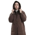 thumbnail image 5 of PUFFIT Women Long Puffer Jacket Hood Winter Water Repellent Wind-resistant Warm Ladies Quilted Padded Coat Big Pocket, 5 of 9