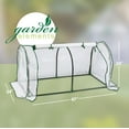thumbnail image 6 of Garden Elements Indoor/Outdoor Metal Frame, Plastic Covered Cloche Round Tunnel Greenhouse with Mesh Vents, White, Mini, 47”, 6 of 6