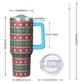 thumbnail image 2 of Red and Green Christmas Snowman Pattern Tumbler with Handle and Lid,40oz Double Wall Vacuum Insulated Tumbler,Cups Gift for Women and Men, 2 of 7