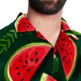 thumbnail image 5 of Watermelon Men's Short Sleeve Hawaiian Beach Poplin Shirt Casual Printed Button Down Summer Unisex Shirt, 5 of 6