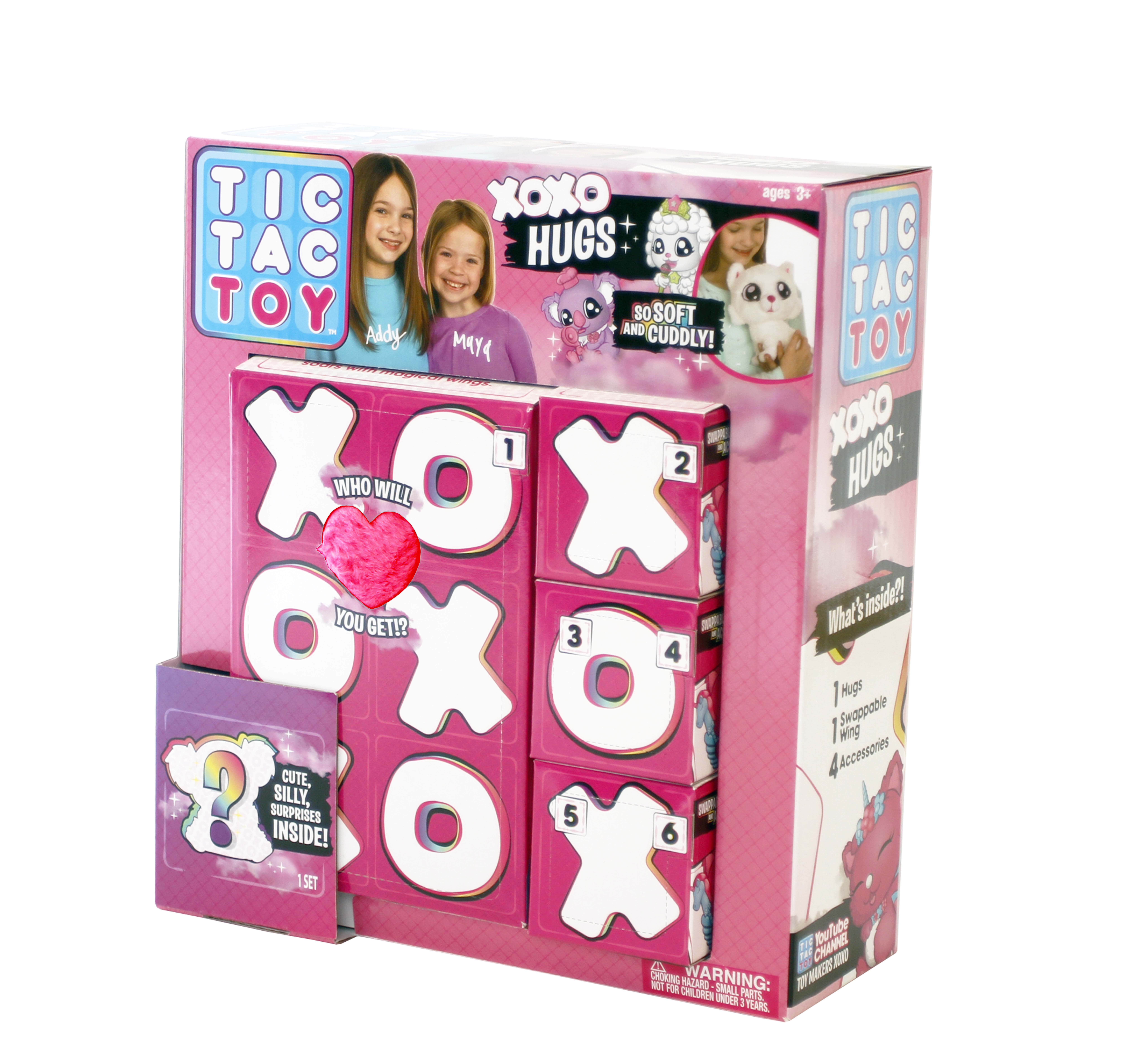Tic Tac Toy XOXO Hugs Blind Mystery 6 Pack Plush Pink Swappable Wings Large  for sale online