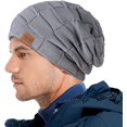 thumbnail image 2 of REDESS Beanie Hat for Men and Women Winter Warm Hats Knit Slouchy Thick Skull Cap-Pure Grey, 2 of 5