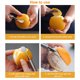 thumbnail image 3 of Bewildely Pelador de naranjas de acero inoxidable 304, pelador de frutas reutilizable para cocinar, abridor de limón de viaje, removedor de Zester lavable Mostrada Bewildely HA028559-00B, 3 of 6