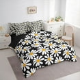 thumbnail image 3 of Homewish Black White Flower Bedding Comforter Set 7pcs for Kid, Groovy Daisy Floral King Bedding Sets, Kawaii Cartoon Theme Reversible Bed Sheets, Breathable Home Decor, 3 of 7