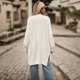 thumbnail image 5 of Gibobby Suéter de Mujer Suéter de punto suelto elegante casual de color sólido para mujer con bolsillos Prendas de abrigo de moda (Beige, M), 5 of 5