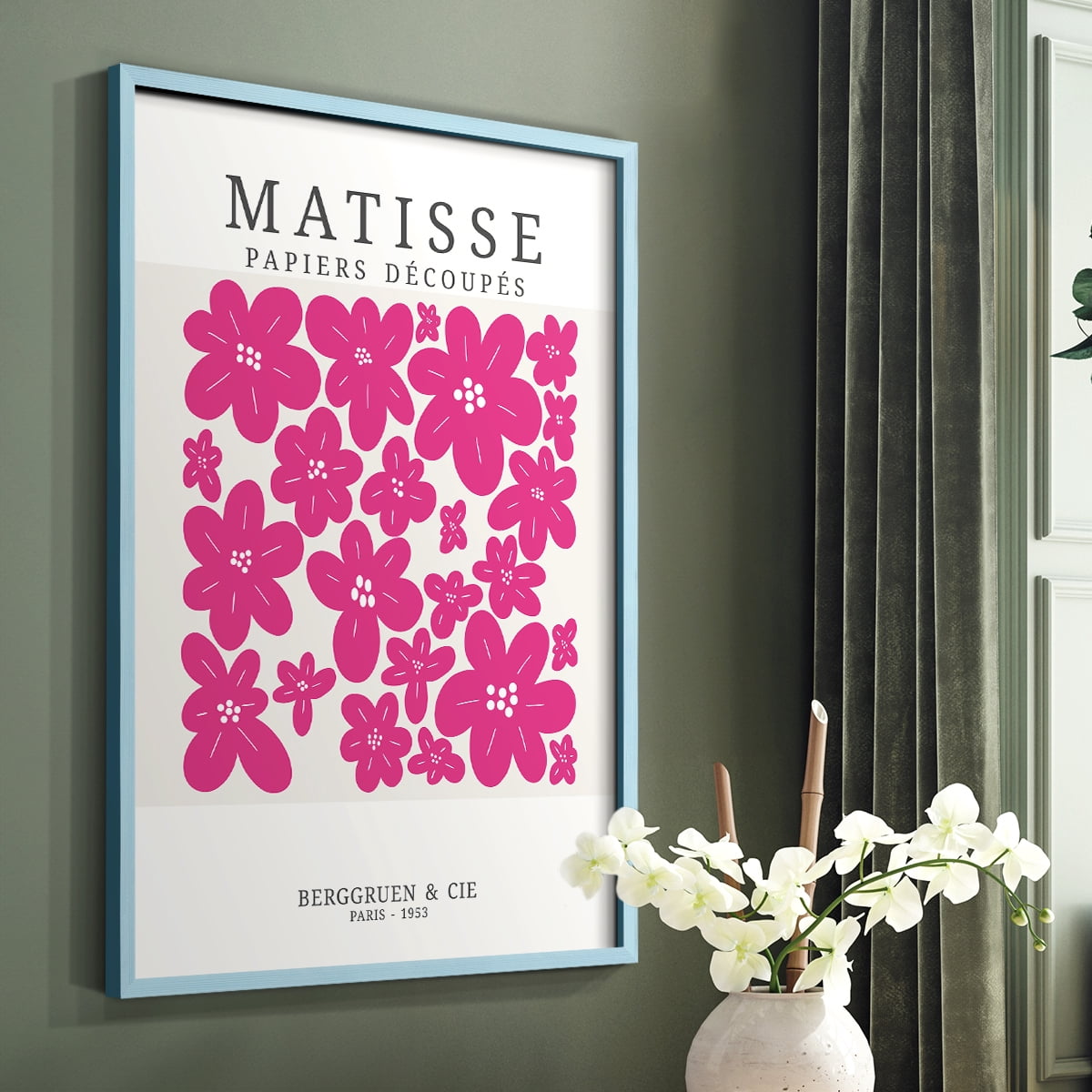 Matisse CDXX in Blue Solid Wood Framed Print No Nail Hanging