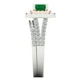 thumbnail image 3 of Clara Pucci 18K White/Rose Gold 3.05 Simulated Emerald Engraveable Engagement Ring + Wedding Band Set, 3 of 7