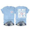 thumbnail image 1 of Nouveaux et Tendance T-Shirts Graphiques Uooqdmx pour Femmes, Chandail de Baseball pour Femmes, Chandail à Manches Courtes pour Femmes, Haut Décontracté à Col Rond à Manches Courtes, T-Shirt en Coton pour Femmes, Bleu Ciel P, 1 of 2