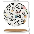 thumbnail image 3 of GZHJMY 2Pcs Round Panda Playing Theme Ceramic Coasters with Cork-Backed for Coffee Drink, Cup Mat Absorbent Stone Coasters, 3 of 6