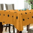 thumbnail image 3 of Coolnut Unbreakable Square Tablecloths with Dust and Wrinkle Resistance-54x72In, Orange and Black Dots Wedding Kitchen Picnic Buffet Holiday Party House Decor, 3 of 7