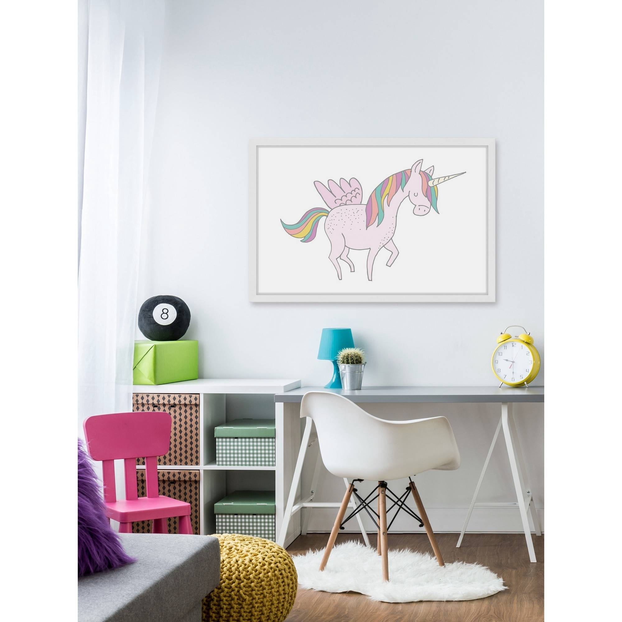 Marmont Hill "Winged Unicorn" by Shayna Pitch Framed Painting Print