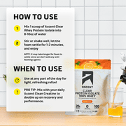 Ascent Clear 100% Whey Protein Powder, Orange Mango, 20 Servings