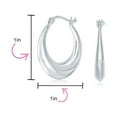 thumbnail image 4 of Bling Jewelry Womens Round Crescent Tapered Tube Hoop Huggie Earrings Sterling Silver .50 Inch, 4 of 5