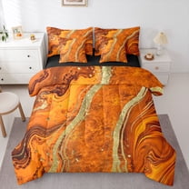 Homewish Watercolor Marble Women Bedding Comforter Set 7 Pieces, Dreamy Marbling Artwork Full Bedding Set, Modern Fashion Abstract Reversible Fitted Sheet Flat Sheet, Breathable Home Decor