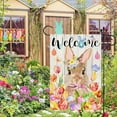 thumbnail image 5 of Easter Garden Flag, Easter Flags 12.5x18 Double Sided, Burlap Happy Easter Yard Flag with Bunny Eggs Tulips Flowers Welcome Small Vertical Spring Farmhouse Signs for Outdoor Outside Lawn Decorations, 5 of 6