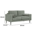 thumbnail image 4 of Benjara Haez 60 Inch Loveseat, 2 Bolster Pillows, Chevron, Light Gray Polyester-Color:Light GrayMaterial, 4 of 6