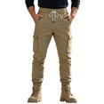 thumbnail image 4 of Men's Casual Cargo Joggers Pants Stretch Elastic Waist Drawstring Tapered Work Pants with Multi Pockets, 4 of 6