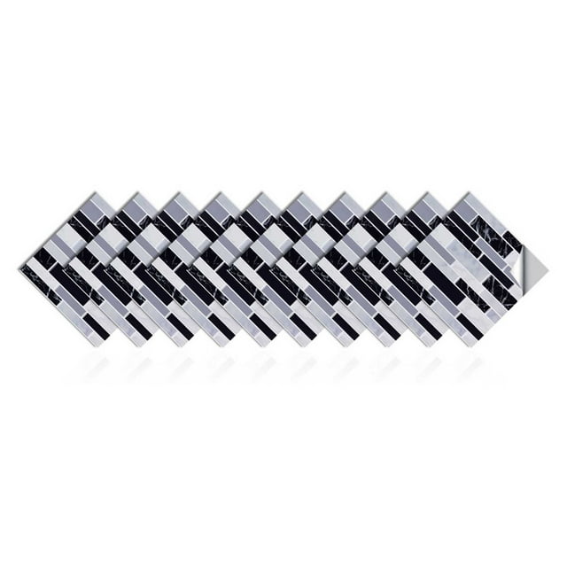 Wall Decor Self Adhesive 3D Tile Stickers 10 Sheets Kitchen Bathroom Wall Decor For Tile Waistline Kitchen Living Room