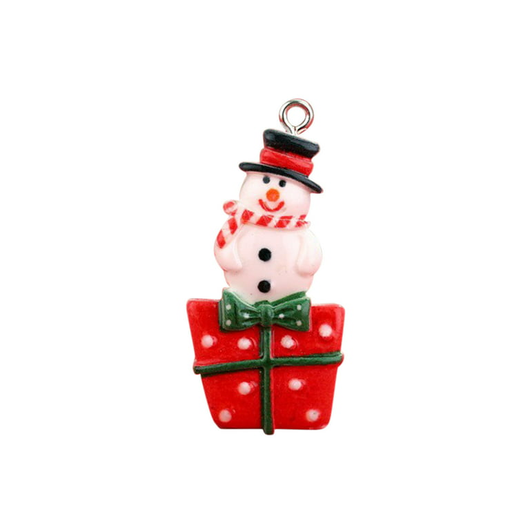 Aoksee Christmas Decorations 18 Pcs Christmas Miniature Decorations, Resin Christmas Miniature Christmas Tree, Snowman and Santa Claus Statue, used