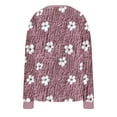 thumbnail image 4 of Cavosen Pullover Sweatshirts for Women Knit Daisy Print Sweatshirts Long Sleeve Round Neck Hollowed Out Sweatshirt Coats Lightweight Holiday Tops Trendy Casual Winter Clothes, 4 of 5
