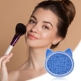 thumbnail image 2 of Unique Bargains Cat Shape Makeup Brush Storage Cleaner Blue, 2 of 6