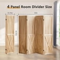 thumbnail image 6 of Wooden Pegboard Display with Hooks and Shelf, Rustic Room Divider Wall and Folding Privacy Screen for Bedroom, Jewelry Store, 6 of 18