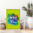 thumbnail image 2 of PixonSign Framed Wall Art Print Set Capable Green Watercolor Word Art Inspirational Motivation Typography Modern Art Chic Colorful Multicolor Ultra for Living Room, Bedroom, Office - 24"x36" White, 2 of 5