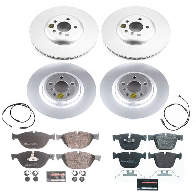 Power Stop Front and Rear Euro-Stop ECE-R90 Certified Brake Pad and Rotor Kit ESK7098