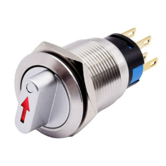 19mm Momentary Rotary Push Button Switch 3 Positions 2NO2NC 110-220V ON-Off IP66