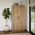 thumbnail image 4 of Pemberly Row Natural Oak 65" Tall Accent Kitchen Pantry Cabinet, 4 of 16