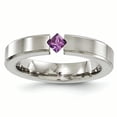 thumbnail image 1 of Edward Mirell Titanium Satin Amethyst 4mm Band, 1 of 8