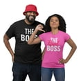 thumbnail image 5 of The Boss & The Real Boss Funny Matching T-Shirts - Perfect for Husband & Wife - Great Gift for Couples - Anniversary, Valentine's Day, Christmas Gifts - Black Small / Women Pink Large, 5 of 7