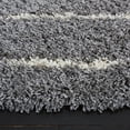 thumbnail image 3 of SAFAVIEH Venus Anuki Striped Shag Area Rug, 6'7" x 6'7" Round, Grey/Ivory, 3 of 8