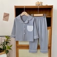 thumbnail image 2 of Wenfanal 2 Piece Boys Pajamas Girls Long Sleeve Pajamas Boys Long Sleeved Trousers Suit Comfortable Warm Casual Fashion Sports Suit Size 3-4 Years,Grey, 2 of 5