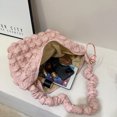 thumbnail image 2 of Bolso Hombro Mujer Nube Plisado Acolchado Hilo Bordado () Rojo Rosa, 2 of 9