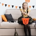 thumbnail image 5 of Halloween Pumpkin Candy Bucket Plastic Pail with Handle for Kids Trick-or-Treat Candy Storage - O, 5 of 5