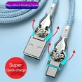 thumbnail image 5 of USB Type-C Double Elbow Swivel with Light Nylon Braided Extension Mech Fast Charging Data Cable Car Universal Charging Cable LIGHTNING 1 m, 5 of 6