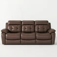 thumbnail image 4 of Modern Leather Reclining Sofa 220cm with Drop Down & Cupholders - Brown, 4 of 11